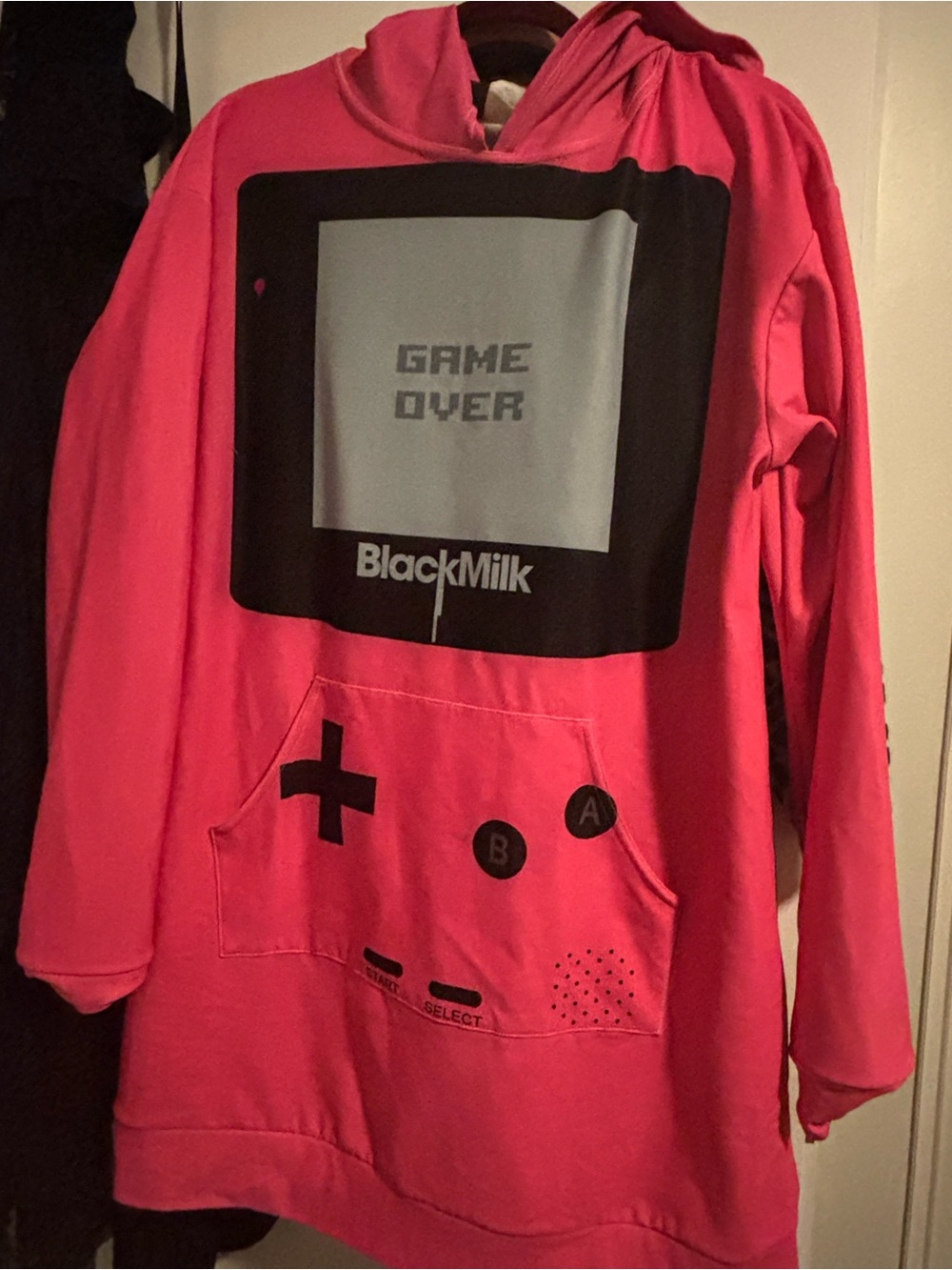 BlackMilk Hot Pink Gamer slouchy Hoodie Dress